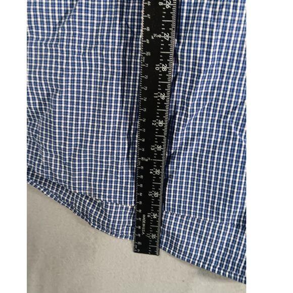 Ariat Pro Series XXL Tall Check Shirt Blue White Button Down Western Workwear - Picture 3 of 8